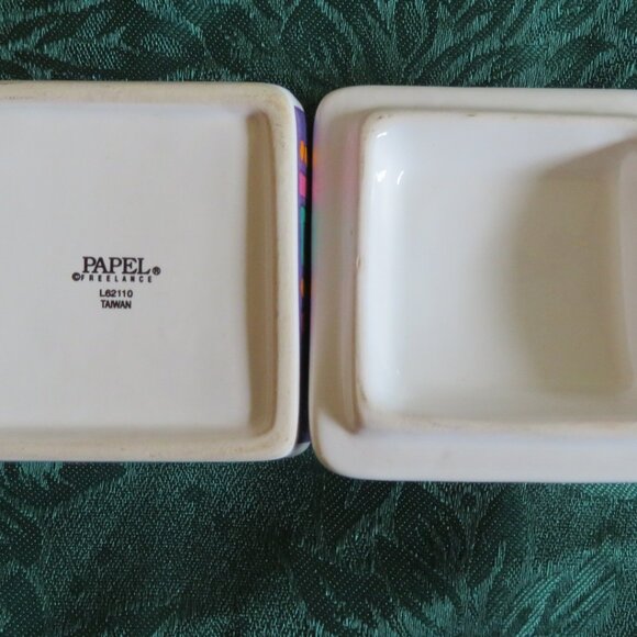 Papel Ceramic Cat Trinket Box Vintage (F84) - Picture 4 of 5